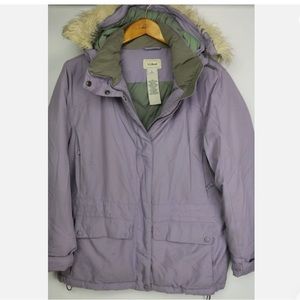L. L. Bean purple periwinkle goose down coat